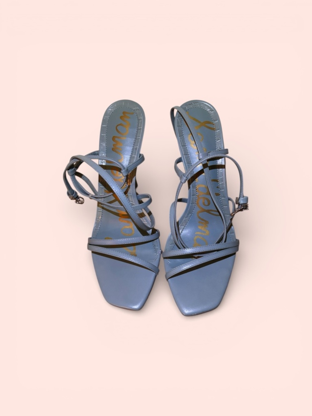 Strappy Light Blue Women's Heeled Sandals